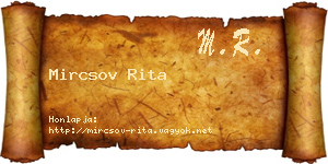 Mircsov Rita névjegykártya