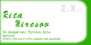 rita mircsov business card